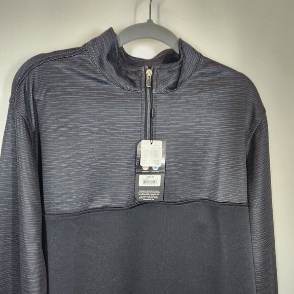 NWT Pebble Beach Men's Quarter Zip Pullover in Black Size Large - Picture 2 of 8